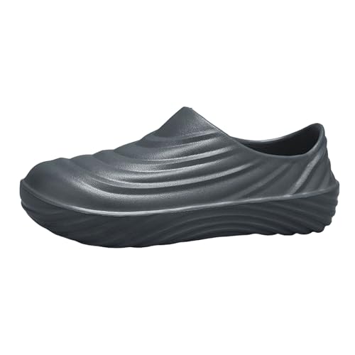 VBEDKDEB Freizeitschuhe Herren Slipper Herren und Arbeitsschuhe mit Verschlusskappe, leicht und strapazierfähig, einfarbig, Freizeitschuhe für den Außenbereich Mittelalter Schuhe (Grey, 36) von VBEDKDEB