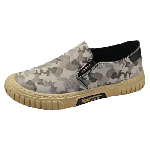 VBEDKDEB Freizeitschuhe Herren Slipper Herrenmode Trend Sport Low Top Set Fuß EIN Fuß Steigbügel Flache Unterseite Freizeitschuhe Laufschuhe Herren (Grey, 41) von VBEDKDEB
