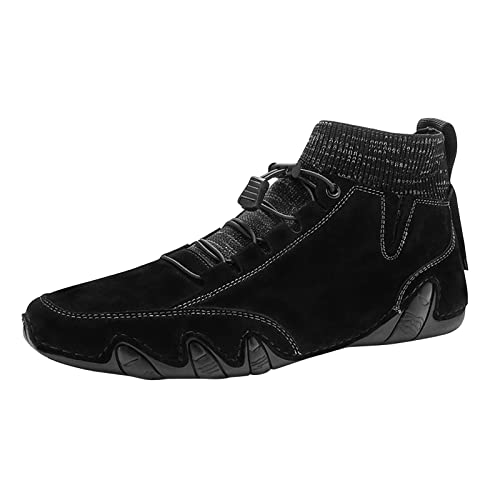 VBEDKDEB Freizeitschuhe Herren Slipper Herrenschuhe High Top Gummiband Sportschuhe Mode Freizeitschuhe Herren Plus Size Stiefeletten Business Schuhe (44) von VBEDKDEB