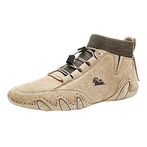 VBEDKDEB Freizeitschuhe Herren Slipper Herrenschuhe High Top Gummiband Sportschuhe Mode Freizeitschuhe Herren Plus Size Stiefeletten Business Schuhe (A, 45) von VBEDKDEB