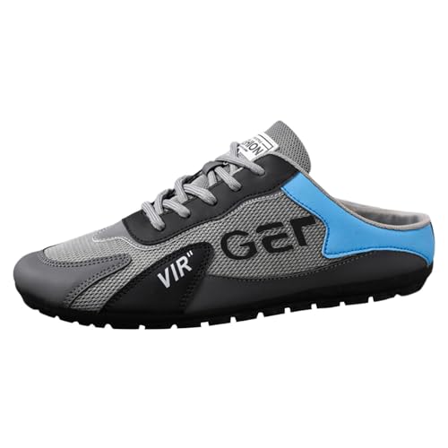 VBEDKDEB Freizeitschuhe Herren Slipper Herrenschuhe Trend vielseitige Freizeitschuhe Lazy Man Half Slipperboard Schuhe Schuhe männlich Herren Slipper (Grey, 43) von VBEDKDEB