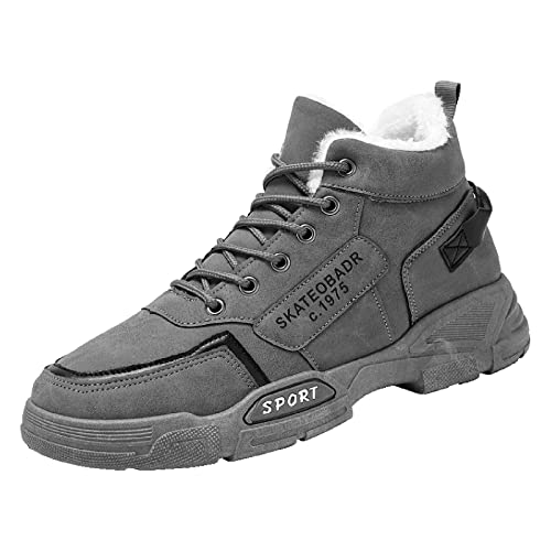VBEDKDEB Freizeitschuhe Herren Slipper Herrenschuhe Winter Casual Herrenschuhe Warme Arbeitskleidung Freizeitschuhe für Herren Business Schuhe (Grey, 42) von VBEDKDEB