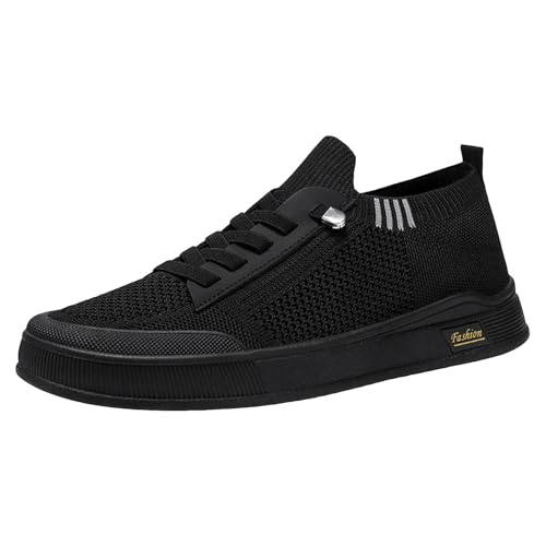 VBEDKDEB Freizeitschuhe Herren Slipper Lässige, gewebte Flache Herrenschuhe, einfarbig, atmungsaktive Einzelschuhe Weiße Sneaker (41) von VBEDKDEB