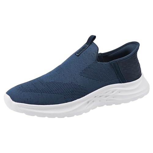 VBEDKDEB Freizeitschuhe Herren Slipper Lässige Sportschuhe für Herren, modisch, Muster, einfach, einfarbig, leicht, bequem, für die ganze Saison Stoffschuhe (Blue, 41) von VBEDKDEB