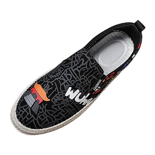 VBEDKDEB Freizeitschuhe Herren Slipper Leinwand Herrenschuhe Frühling atmungsaktive lässige Flache Schuhabdeckung tragen Leinen Freizeitschuhe Weiße Schuhe Herren (40) von VBEDKDEB