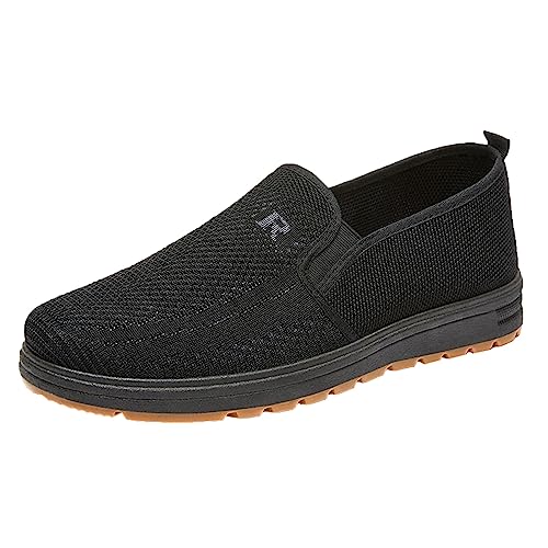 VBEDKDEB Freizeitschuhe Herren Slipper Mode Frühling Herren Freizeitschuhe Flacher weicher Boden Mesh Atmungsaktiver Slip Bequemer Einfarbiger Einfacher Stil Herren22222schuhe (41) von VBEDKDEB