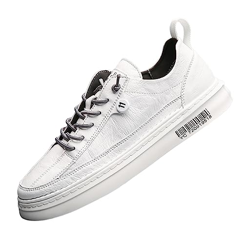 VBEDKDEB Freizeitschuhe Herren Slipper Mode Stil Herren atmungsaktiv bequem Freizeit einfarbig Sport Stiefeletten Kletterschuhe Herren22222schuhe (White, 43) von VBEDKDEB