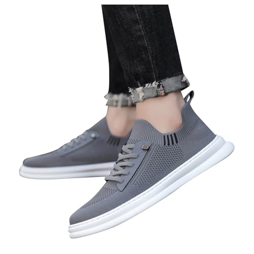 VBEDKDEB Freizeitschuhe Herren Slipper Mode Und Männer Sneakers Fly Woven Mesh Atmungsaktiv Und Bequem Slip Auf Sneaker Sportschuhe für Herren (Grey, 42) von VBEDKDEB