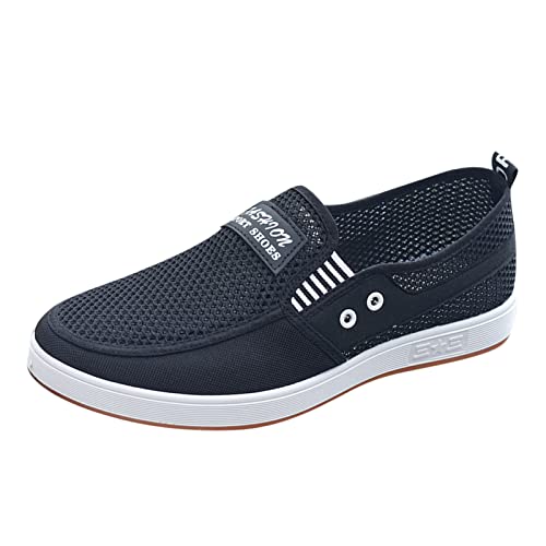 VBEDKDEB Freizeitschuhe Herren Slipper Mode die ganze Saison Männer Freizeitschuhe Flache rutschfeste Sohle Mesh atmungsaktiv leicht bequem zum Hineinschlüpfen Leichte Schuhe (42) von VBEDKDEB