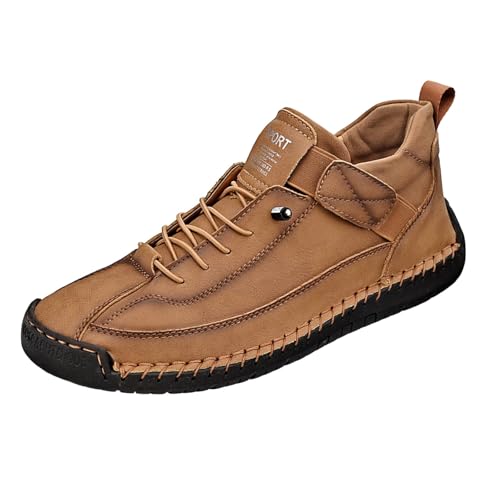 VBEDKDEB Freizeitschuhe Herren Slipper Modische und Bequeme Low Top Arbeitskleidung für Herren im Freien Schuhe Die Größer Machen (Brown, 41) von VBEDKDEB