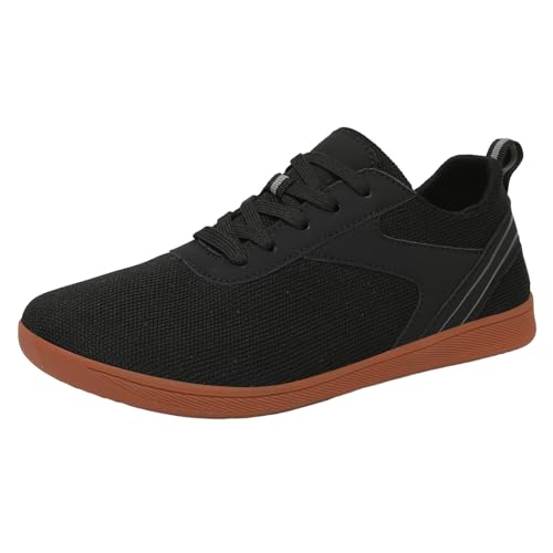 VBEDKDEB Freizeitschuhe Herren Slipper Paar Mesh Sport Freizeitschuhe, atmungsaktiv, Flacher Boden, leicht, Bequeme Wanderschuhe in Übergröße Schuhe Herren Schwarz (46) von VBEDKDEB