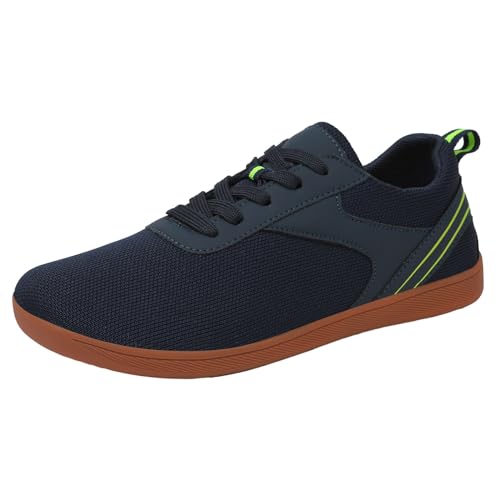 VBEDKDEB Freizeitschuhe Herren Slipper Paar Mesh Sport Freizeitschuhe, atmungsaktiv, Flacher Boden, leicht, Bequeme Wanderschuhe in Übergröße Schuhe Herren Schwarz (Blue, 45) von VBEDKDEB
