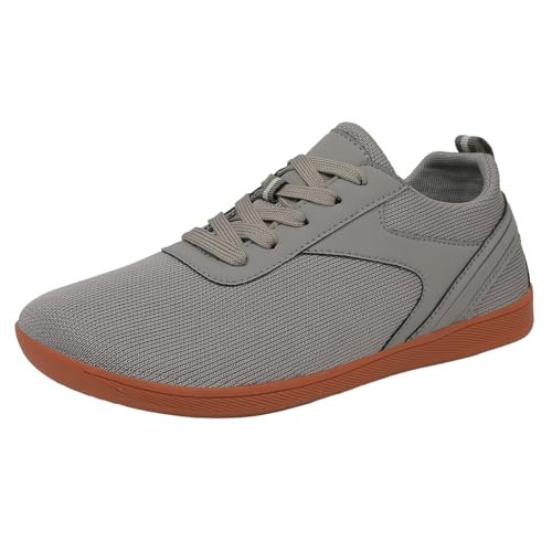 VBEDKDEB Freizeitschuhe Herren Slipper Paar Mesh Sport Freizeitschuhe, atmungsaktiv, Flacher Boden, leicht, Bequeme Wanderschuhe in Übergröße Schuhe Herren Schwarz (Grey, 42) von VBEDKDEB