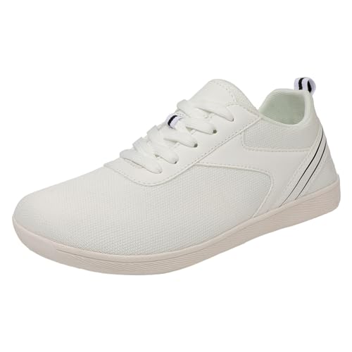 VBEDKDEB Freizeitschuhe Herren Slipper Paar Mesh Sport Freizeitschuhe, atmungsaktiv, Flacher Boden, leicht, Bequeme Wanderschuhe in Übergröße Schuhe Herren Schwarz (White, 39) von VBEDKDEB