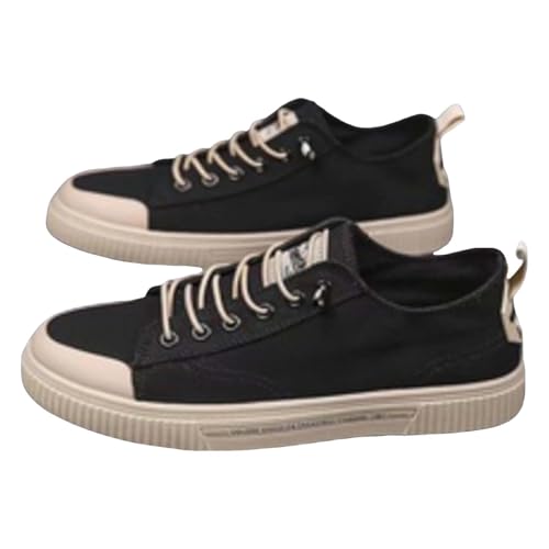 VBEDKDEB Freizeitschuhe Herren Slipper Trendy modische atmungsaktive Freizeitschuhe aus Canvas für Herren Schwarze Sneaker (39) von VBEDKDEB