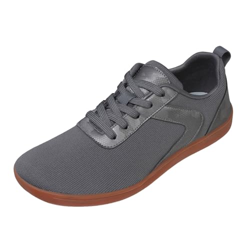 VBEDKDEB Freizeitschuhe Herren Slipper Unisex Freizeit Sneaker mit dünner Sohle und breitem Leisten Walkingschuhe (Grey, 47) von VBEDKDEB