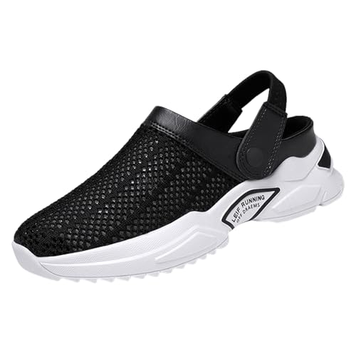 VBEDKDEB Herren Clogs Pantolette Slip on Herren Casual Weiche Flache Hausschuhe Atmungsaktive Leichte Wanderschuhe Mode Gartenclogs Sneaker Walking Barfussschuhe (44) von VBEDKDEB