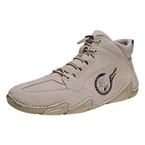 VBEDKDEB Herren Laufschuhe Trekkingschuhe Herren Außenhandels Reißverschluss Sportschuhe Sneaker (T-A-Beige, 46) von VBEDKDEB