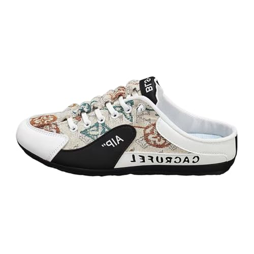 VBEDKDEB Herren Sportschuhe Trekkingschuhe Herren Lazy Man Half Slipperboard Schuhe Schuhe männlich Weisse Sabots Sneakers (43) von VBEDKDEB
