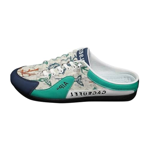VBEDKDEB Herren Sportschuhe Trekkingschuhe Herren Lazy Man Half Slipperboard Schuhe Schuhe männlich Weisse Sabots Sneakers (B-Green, 42) von VBEDKDEB