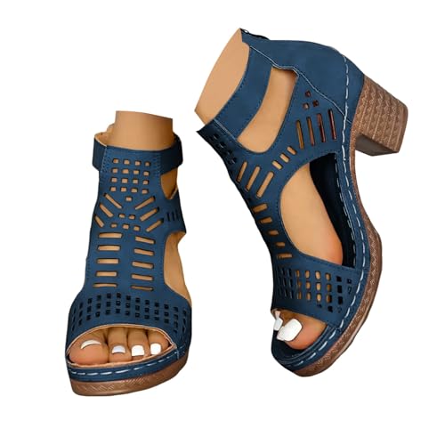 VBEDKDEB Keilabsatz Schuhe Damen Bequem Blockabsatz Sandalen 2025 Sommer Lässige Atmungsaktive Chunky Absatz Sandaletten Reißverschluss Hinten Reise Urlaub Peeptoe Rutschfeste Wanderschuhe (Blue, 37) VBEDKDEB Keilabsatz Schuhe Damen Bequem Blockabsatz Sandalen 2025 Sommer Lässige Atmungsaktive Chunky Absatz Sandaletten Reißverschluss Hinten Reise Urlaub Peeptoe Rutschfeste Wanderschuhe (Blue, 37) von VBEDKDEB