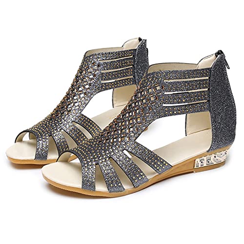 VBEDKDEB Keilabsatz Schuhe Damen Bohemian Atmungsaktive Sandalen Frauen Peeptoe Strass Reißverschluss Hinten Rutschfeste Sandaletten 2025 Sommer Lässige Wandersandalen Reise Urlaub Keilsandalen (39) VBEDKDEB Keilabsatz Schuhe Damen Bohemian Atmungsaktive Sandalen Frauen Peeptoe Strass Reißverschluss Hinten Rutschfeste Sandaletten 2025 Sommer Lässige Wandersandalen Reise Urlaub Keilsandalen (39) von VBEDKDEB