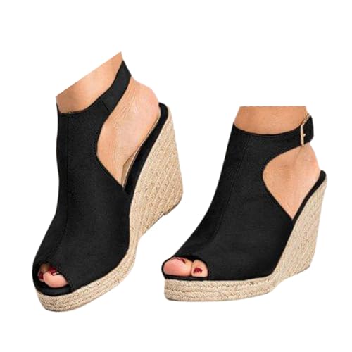 VBEDKDEB Keilabsatz Schuhe Damen Wildleder Plateau Leder Sandalen Frauen Peeptoe Verstellbaren Riemchen Rutschfeste Espadrilles Sandaletten 2025 Sommer Lässige Strand Reise Urlaub Wanderschuhe (38.5) VBEDKDEB Keilabsatz Schuhe Damen Wildleder Plateau Leder Sandalen Frauen Peeptoe Verstellbaren Riemchen Rutschfeste Espadrilles Sandaletten 2025 Sommer Lässige Strand Reise Urlaub Wanderschuhe (38.5) von VBEDKDEB