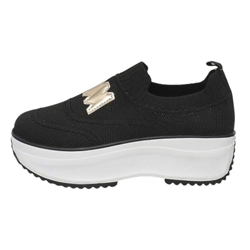 VBEDKDEB Loafer Damen Flache Mokassins Slipper Damenschuhe Bequeme Keilabsatz Loafer Casual Walkingschuhe Turnschuhe Plateau Sneaker Halbschuhe Schlupfschuhe Komfort Flach (38) von VBEDKDEB