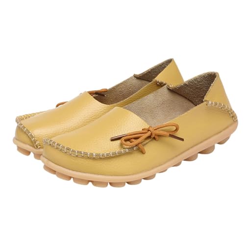 VBEDKDEB Loafer Damen Flache Mokassins Slipper Einfarbige, lässige Single Schlupfschuhe mit Keilabsatz für Damen, farbige Schuhe, Freizeitschuhe Halbschuhe Schlupfschuhe Slip on Komfort (Yellow, 43) VBEDKDEB Loafer Damen Flache Mokassins Slipper Einfarbige, lässige Single Schlupfschuhe mit Keilabsatz für Damen, farbige Schuhe, Freizeitschuhe Halbschuhe Schlupfschuhe Slip on Komfort (Yellow, 43) von VBEDKDEB