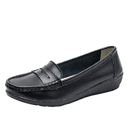 VBEDKDEB Loafer Damen Flache Mokassins Slipper Einfarbige Schuhe Lässige Farbe Einzelschuhe Müßiggänger Flache Damen Freizeitschuhe für Bequem Slip on Bequemschuhe Flats (38) von VBEDKDEB