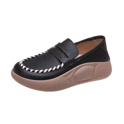 VBEDKDEB Loafer Damen Flache Mokassins Slipper Plateau Freizeitschuhe zum Hineinschlüpfen, lässige, Bequeme Schuhe Halbschuhe Slip on Komfort Flach (39) von VBEDKDEB