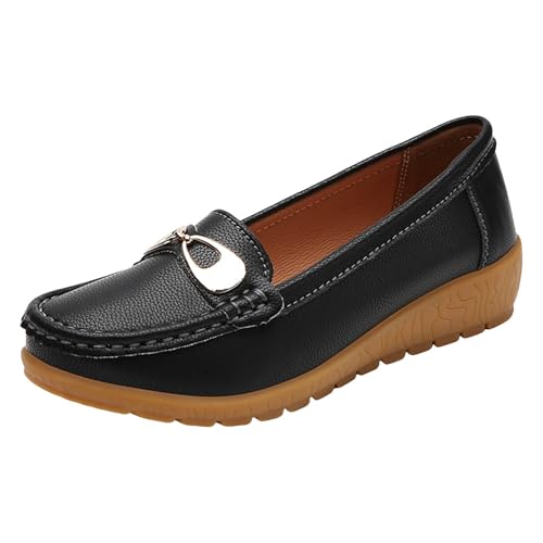 VBEDKDEB Loafer Damen Flache Mokassins Slipper Slip On Damen Walking Flache Loafer Freizeitschuhe Wanderschuhe für Bequem Slip on Komfort Flats (39) von VBEDKDEB