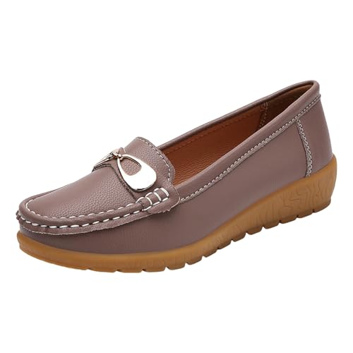 VBEDKDEB Loafer Damen Flache Mokassins Slipper Slip On Damen Walking Flache Loafer Freizeitschuhe Wanderschuhe für Bequem Slip on Komfort Flats (Purple, 42) von VBEDKDEB