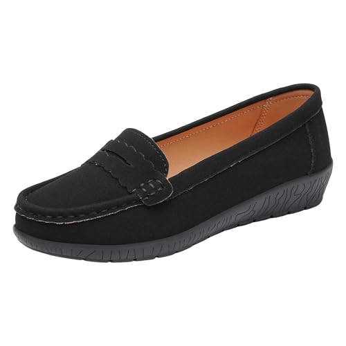 VBEDKDEB Loafer Damen Flache Mokassins Slipper Slip On Damen Walking Flache Loafer Freizeitschuhe Wanderschuhe für Schlupfschuhe Slip on Komfort Flats (37) von VBEDKDEB