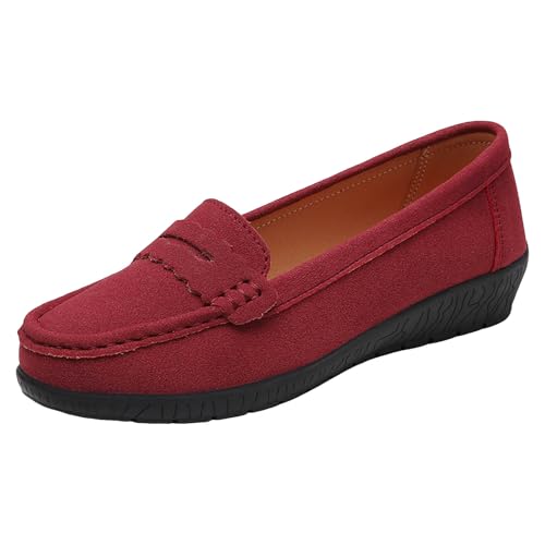 VBEDKDEB Loafer Damen Flache Mokassins Slipper Slip On Damen Walking Flache Loafer Freizeitschuhe Wanderschuhe für Schlupfschuhe Slip on Komfort Flats (42) von VBEDKDEB