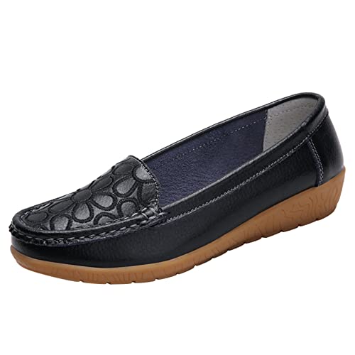 VBEDKDEB Loafer Damen Mokassins Flache Slipper Damen Walking Flat Loafer Slip On Bequeme Flache Schuhe Outdoor Fahrschuhe Halbschuhe Bequem Bequemschuhe Komfort (39) von VBEDKDEB