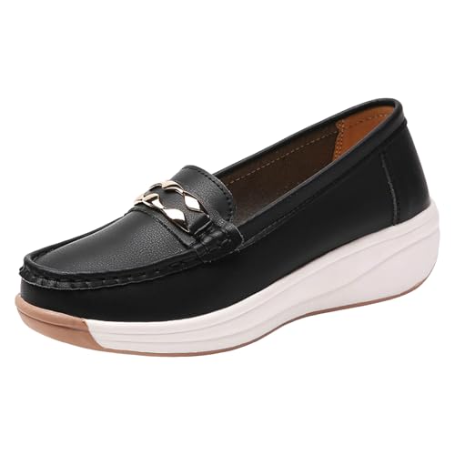 VBEDKDEB Loafer Damen Mokassins Flache Slipper Slip On Damen Walking Flache Loafer Freizeitschuhe Wanderschuhe für Schlupfschuhe Bequemschuhe Komfort Flats (40) von VBEDKDEB