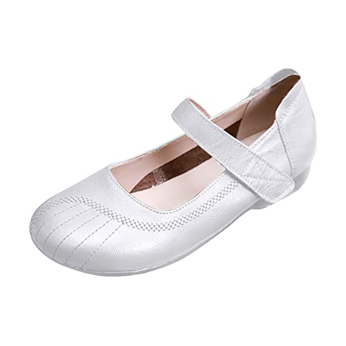 VBEDKDEB Mary Jane Schuhe Damen modische Mode Kleinkind Mädchen Freizeitschuhe Damen Freizeitschuhe Clogs Mary Jane (White, 41) von VBEDKDEB