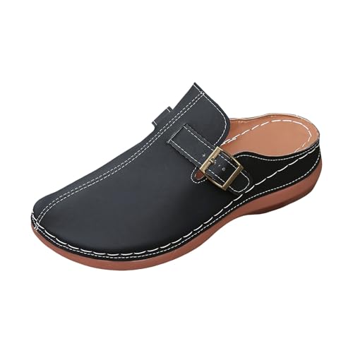 VBEDKDEB Orthopädische Schuhe Damen, Frauen Plateau Hausschuhe Clogs Lässig Walking Sneaker Slip On Slipper Pantoletten Mules Freizeitschuhe Sommer Bequem rutschfest Schlupfschuhe (42) von VBEDKDEB