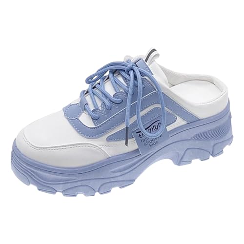VBEDKDEB Orthopädische Schuhe Damen, Frauen Plateau Hausschuhe Clogs Lässig Walking Sneaker Slip On Slipper Pantoletten Mules Freizeitschuhe Sommer Bequem rutschfest Schlupfschuhe (Blue, 35) von VBEDKDEB