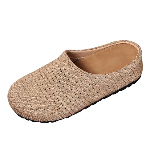 VBEDKDEB Orthopädische Schuhe Damen, Frauen Plateau Hausschuhe Clogs Lässig Walking Sneaker Slip On Slipper Pantoletten Mules Freizeitschuhe Sommer Bequem rutschfest Schlupfschuhe (X-E-Brown, 41) von VBEDKDEB