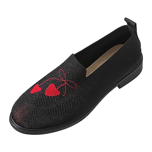 VBEDKDEB Slip On Sneakers Damen Freizeitschuhe Slipper Bequeme modische vielseitige Freizeitschuhe mit runder Zehenpartie niedrigem Absatz Netzstoff Golfschuhe Damen (42) von VBEDKDEB