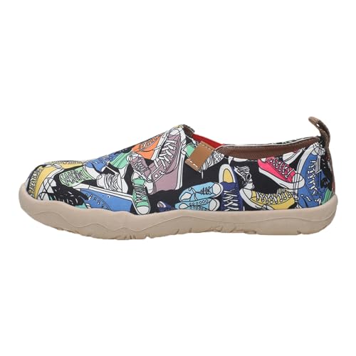 VBEDKDEB Slip On Sneakers Damen Freizeitschuhe Slipper Damen Casual Patchwork Bedruckte Ärmel Canvas Schuhe Große Größe Freizeitschuhe Wanderschuhe Sneaker Ohne SchnüRsenkel (38) von VBEDKDEB