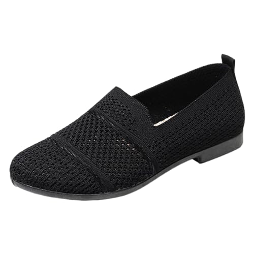 VBEDKDEB Slip On Sneakers Damen Freizeitschuhe Slipper Damen Frühling und Mode Mesh perforiert atmungsaktive Freizeitschuhe EIN Slip auf einfarbige Schuhe Leinenschuhe Damen (41) von VBEDKDEB
