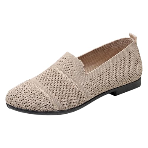 VBEDKDEB Slip On Sneakers Damen Freizeitschuhe Slipper Damen Frühling und Mode Mesh perforiert atmungsaktive Freizeitschuhe EIN Slip auf einfarbige Schuhe Leinenschuhe Damen (White, 37) von VBEDKDEB