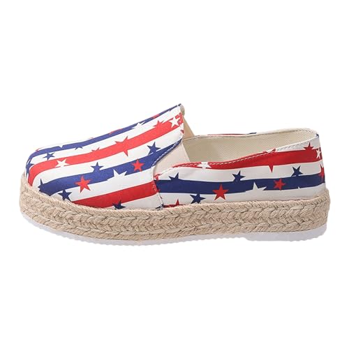 VBEDKDEB Slip On Sneakers Damen Freizeitschuhe Slipper Damen Vier Jahreszeiten Patchwork Stoff Bedruckt Flach Gewebt Dicke Sohle Große Größe Freizeitschuhe Wanderschuhe Damenschuhe Sommer (White, 39) VBEDKDEB Slip On Sneakers Damen Freizeitschuhe Slipper Damen Vier Jahreszeiten Patchwork Stoff Bedruckt Flach Gewebt Dicke Sohle Große Größe Freizeitschuhe Wanderschuhe Damenschuhe Sommer (White, 39) von VBEDKDEB