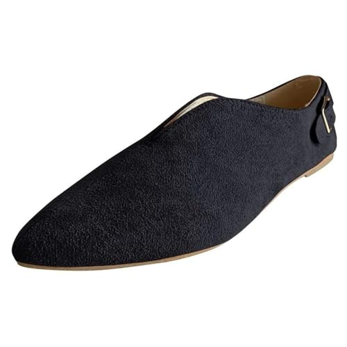 VBEDKDEB Slip On Sneakers Damen Freizeitschuhe Slipper Modische, Flache Freizeitschuhe mit spitzer Spitze für Damen Gesundheitsschuhe Damen (39) von VBEDKDEB