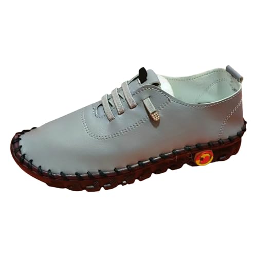 VBEDKDEB Slip On Sneakers Damen Slipper Freizeitschuhe Hand Tendon Weiche Sohle Modische Flache Sohlen Damen Freizeitschuhe Sommer Schuhe (Grey, 43) von VBEDKDEB