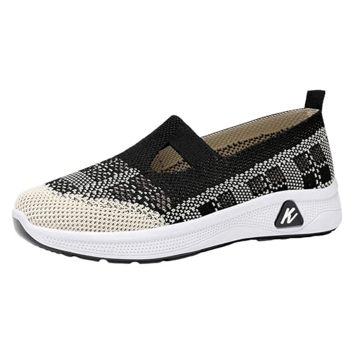 VBEDKDEB Sneaker Damen Freizeitschuhe Slipper Laufschuhe Atmungsaktive, Bequeme Damen Schlupfschuhe mit Flacher Sohle Weiße Schuhe Damen (38) von VBEDKDEB