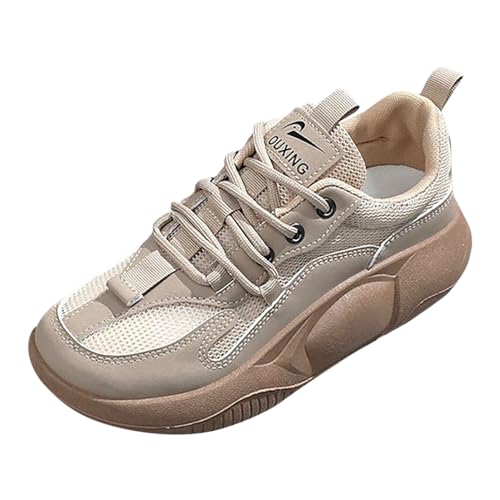 VBEDKDEB Sneaker Damen Freizeitschuhe Slipper Turnschuhe Freizeitsportschuhe Laufschuhe Atmungsaktive Mode für Studenten Jugendliche Sneaker Ohne Schnürsenkel (Khaki, 36) von VBEDKDEB
